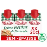ELLE & VIRE Crème semi-épaisse entière 30% MG UHT