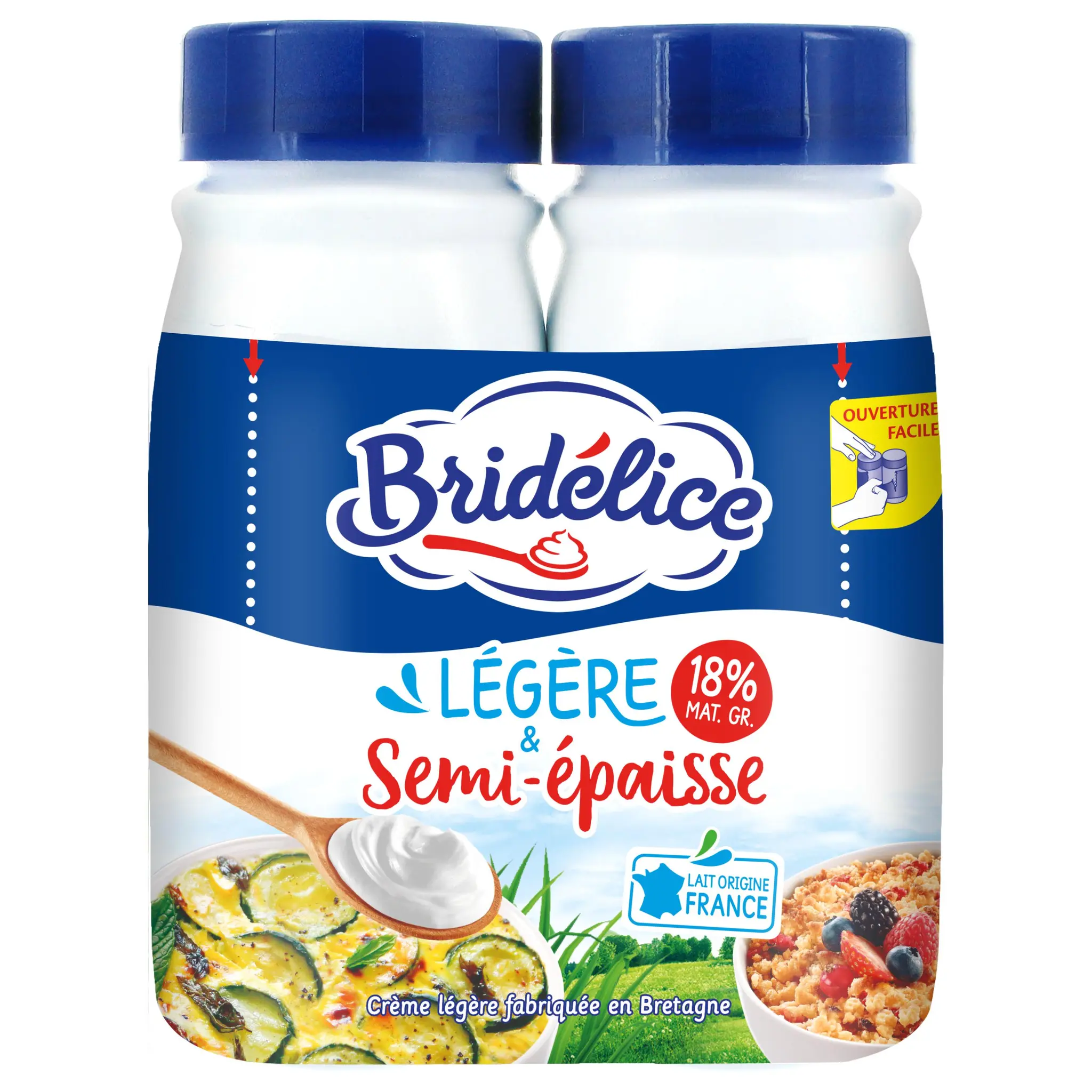 BRIDELICE Crème semi-épaisse légère 18% MG UHT