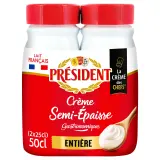 PRESIDENT Crème semi-épaisse entière gastronomique 30% MG UHT