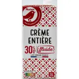 AUCHAN Crème fluide entière 30%MG UHT