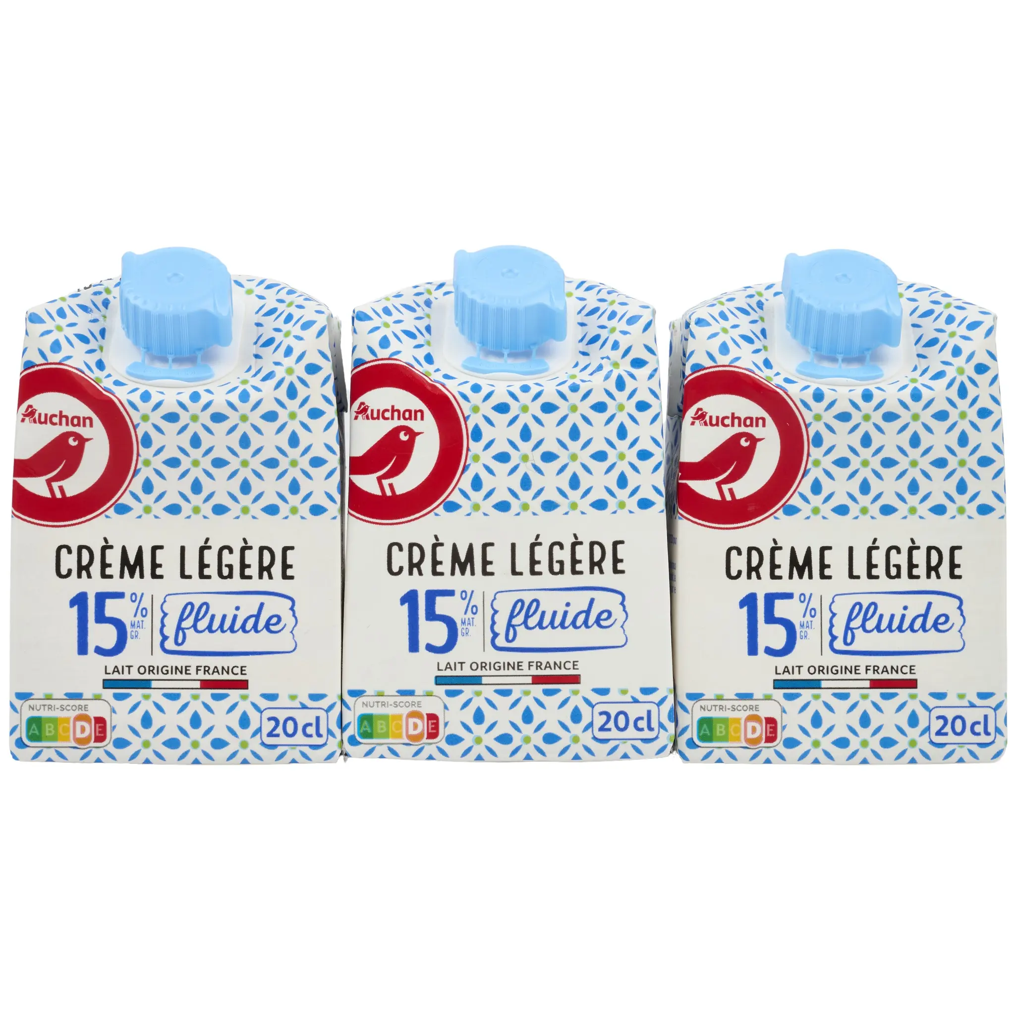 AUCHAN Crème fluide légère 15%MG UHT