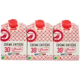 AUCHAN Crème fluide entière 30%MG UHT