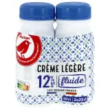 AUCHAN Crème fluide légère 12% MG UHT