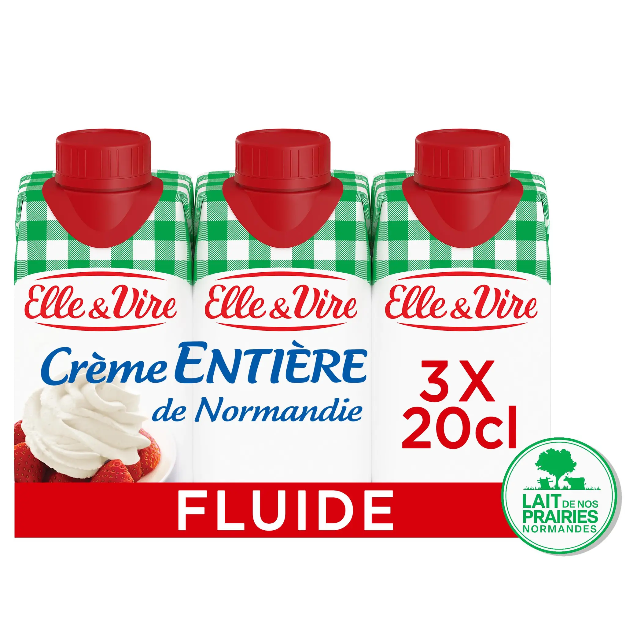 ELLE & VIRE Crème entière fluide et onctueuse 30% MG UHT