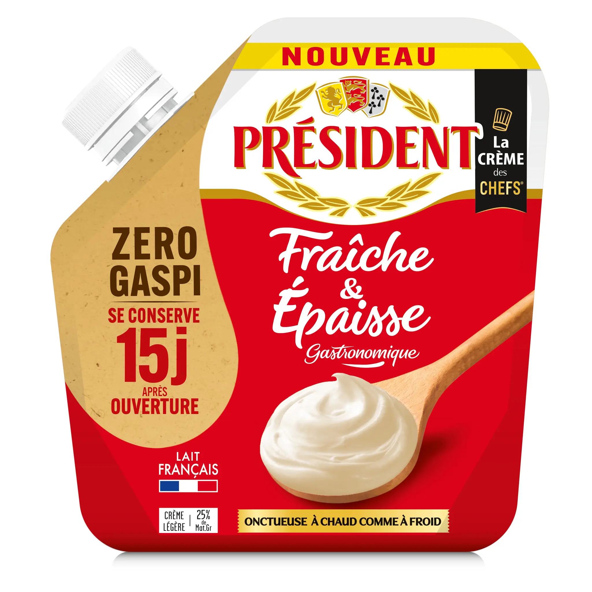 PRESIDENT Crème fraîche épaisse légère 25%mg