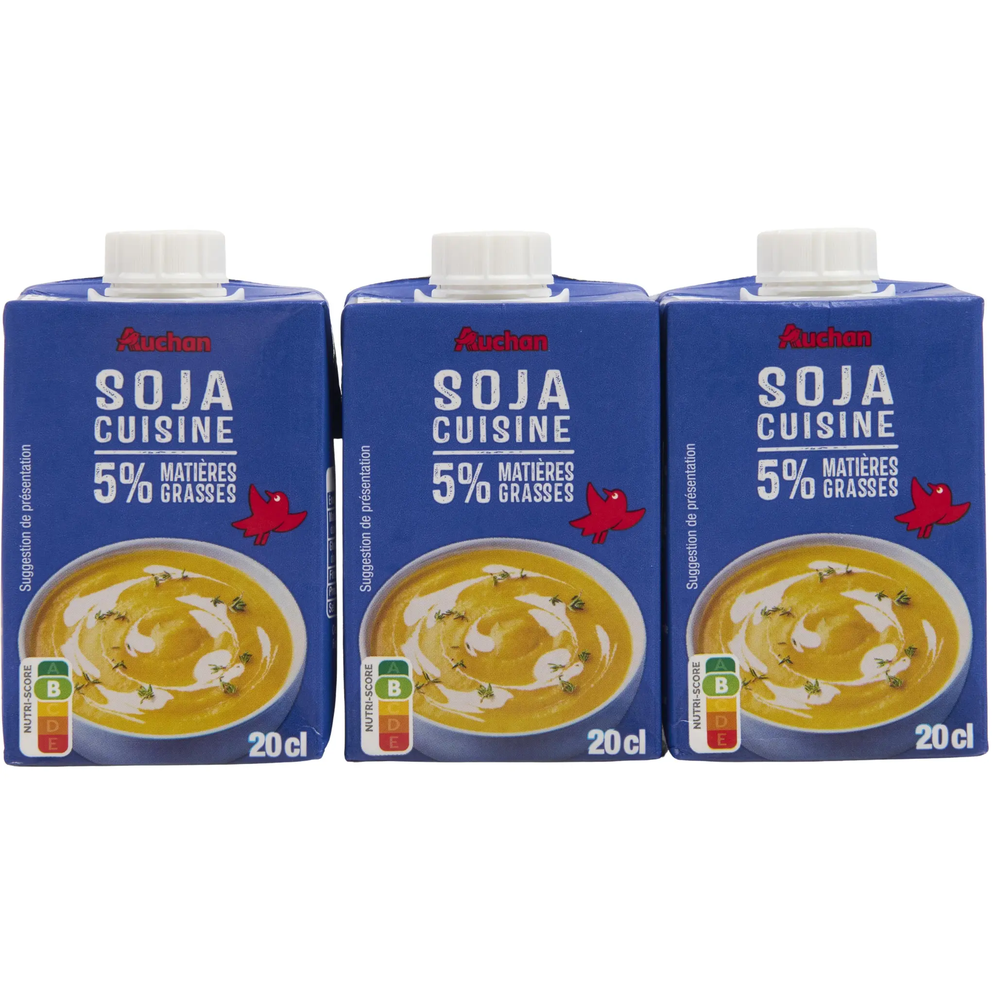 AUCHAN Préparation culinaire à base de soja 5%MG UHT