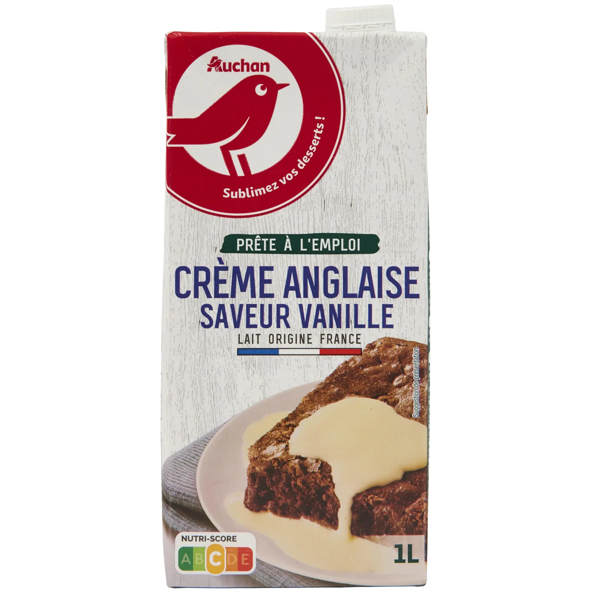 AUCHAN Crème anglaise saveur vanille UHT