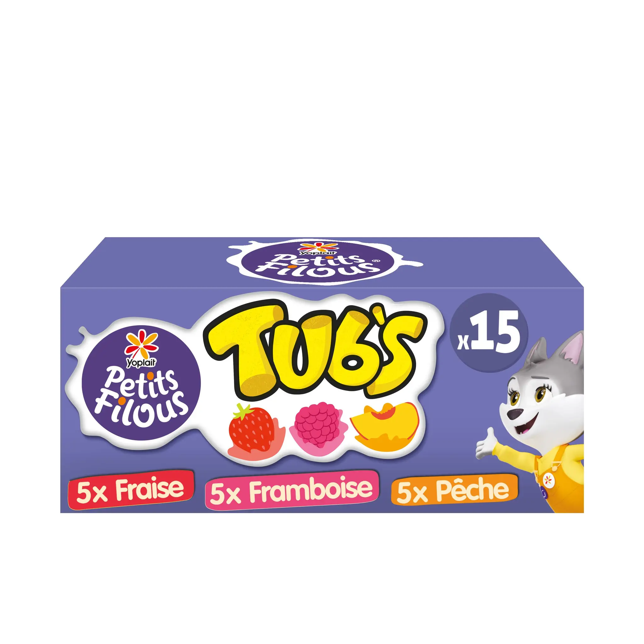 PETITS FILOUS Tub's à boire aromatisés fraise framboise pêche