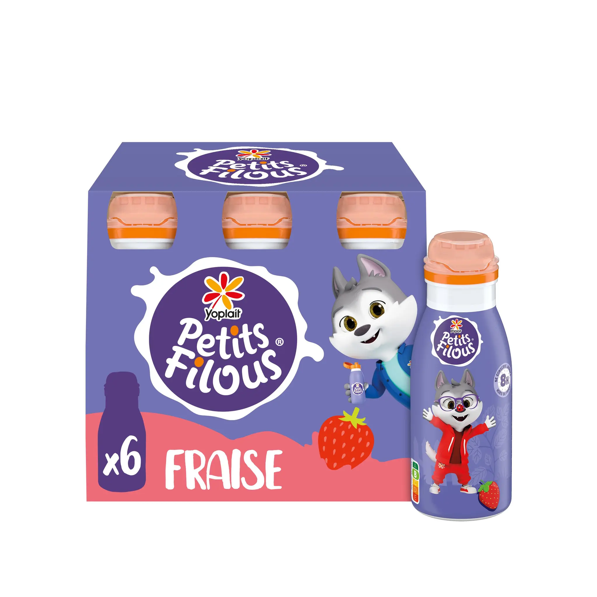 PETITS FILOUS Yaourt à boire aromatisé fraise
