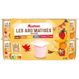 AUCHAN Les Aromatisés - Yaourt panaché vanille abricot banane fruits des bois fraise framboise