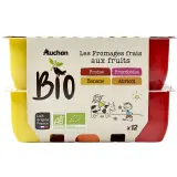 AUCHAN BIO Fromage frais aux fruits fraise framboise abricot banane