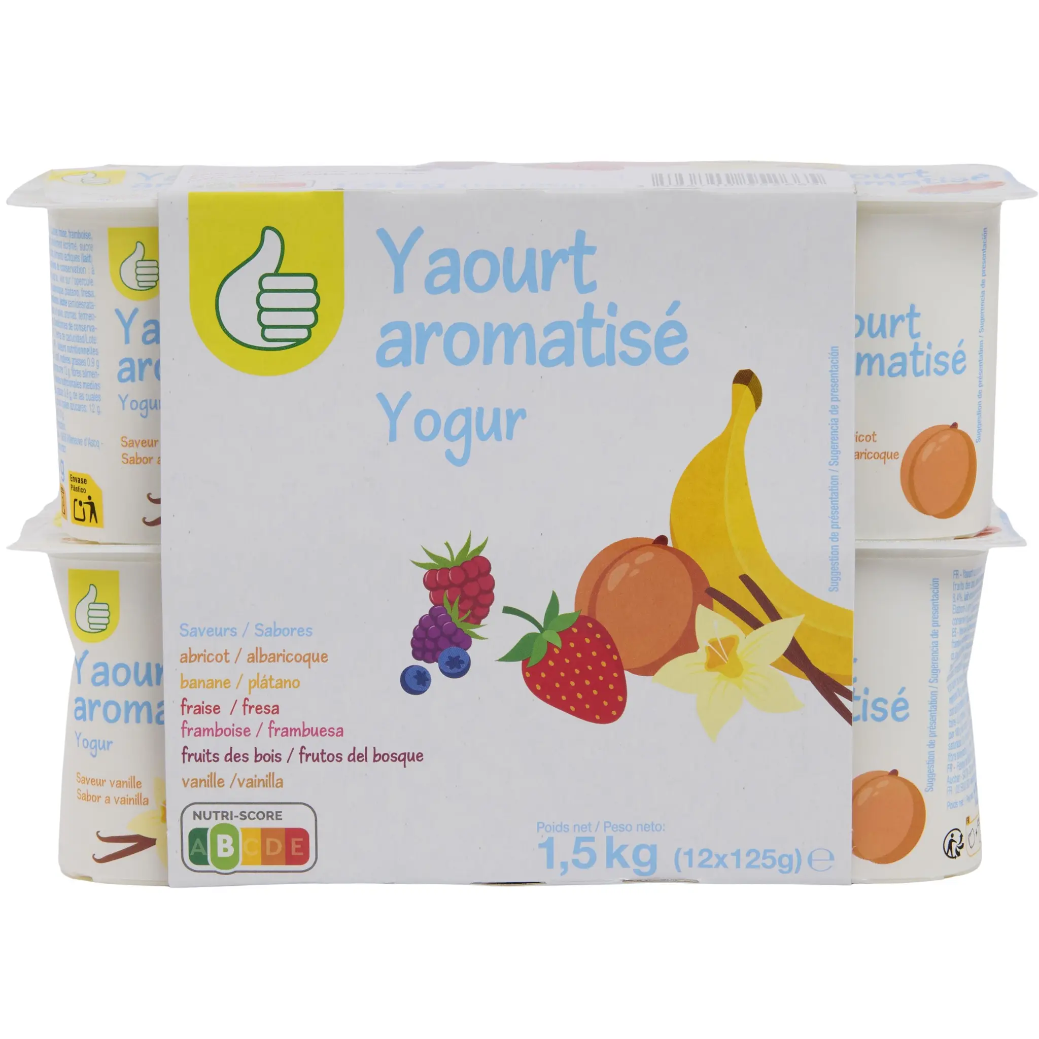 POUCE Yaourts aromatisés abricot, banane, fraise, framboise, fruits des bois, vanille