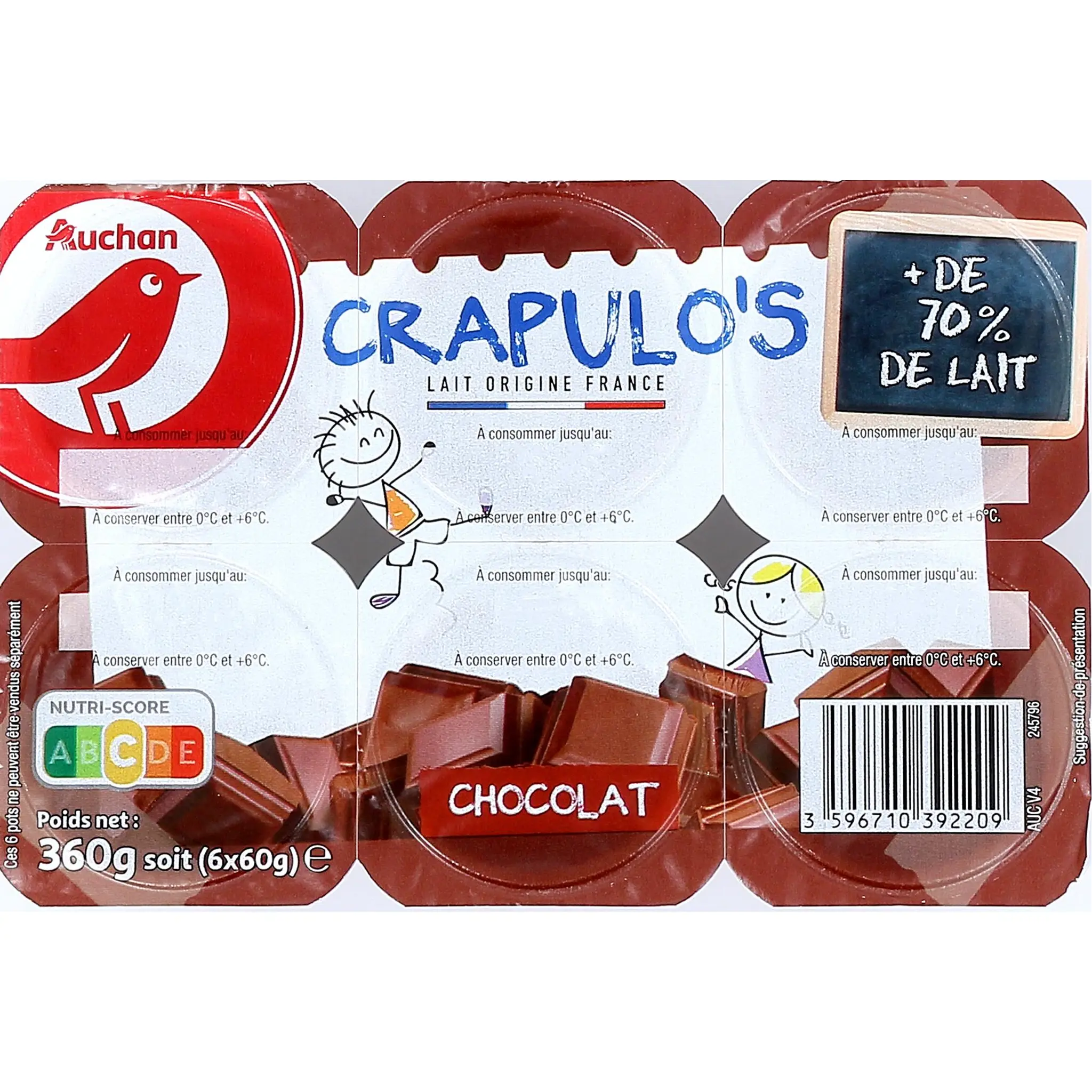 AUCHAN Crème dessert chocolat