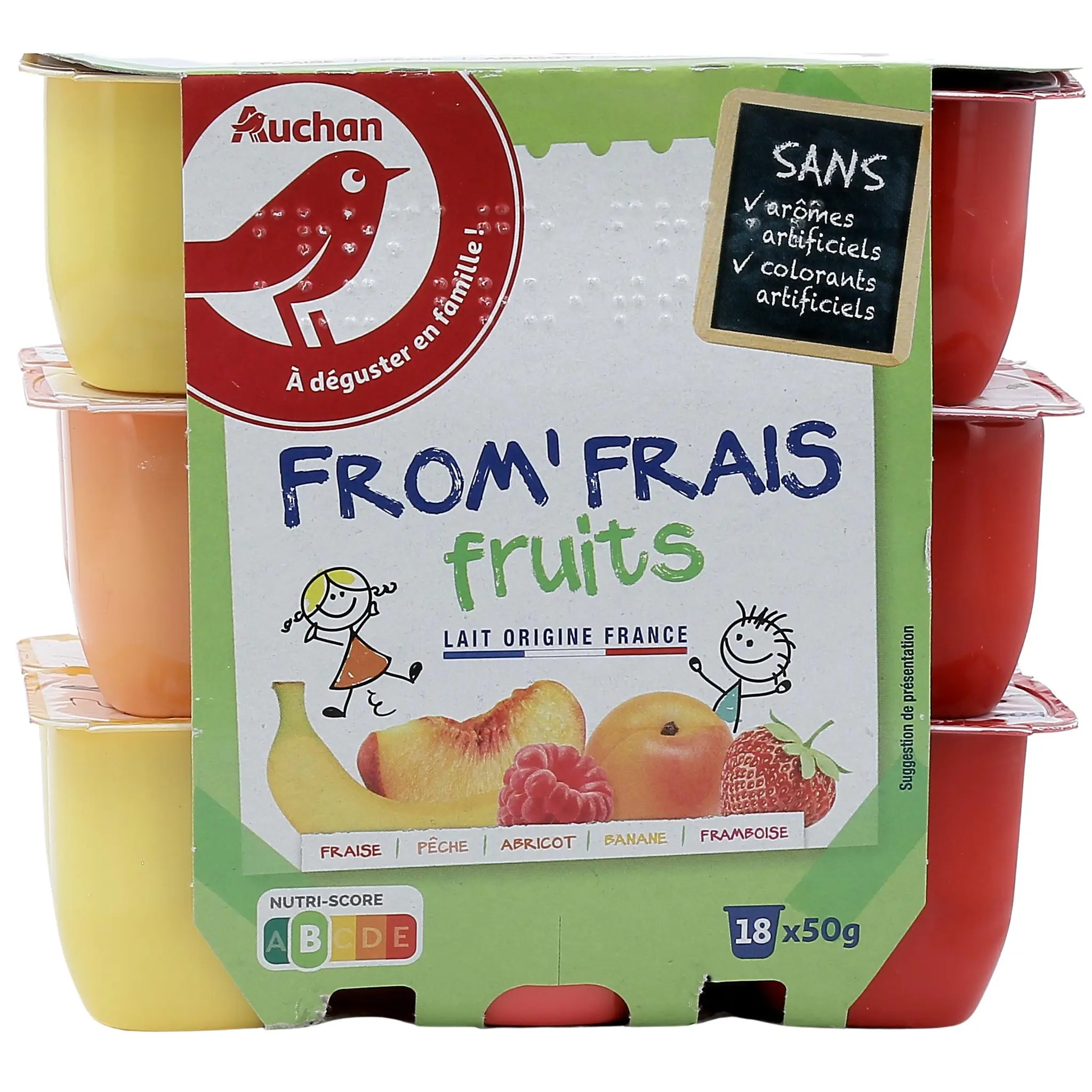 AUCHAN Fromage frais aux fruits