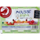 AUCHAN Mousse de fromage frais aux fruits