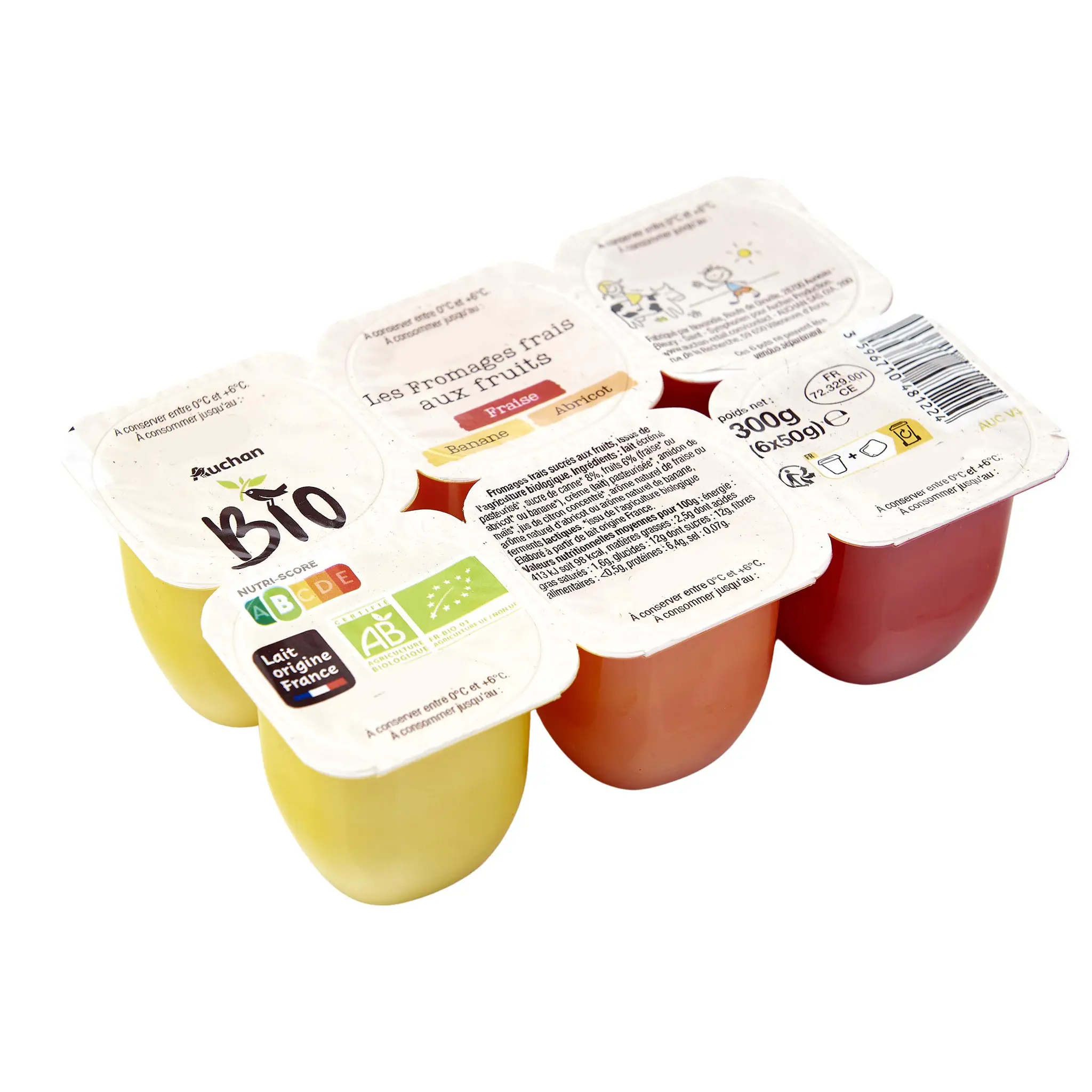 AUCHAN BIO Fromage frais aux fruits bio