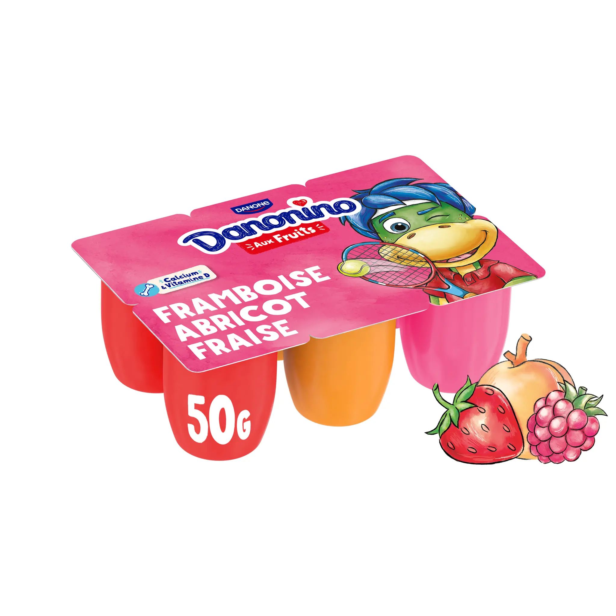 DANONINO Petits suisses fraise framboise abricot