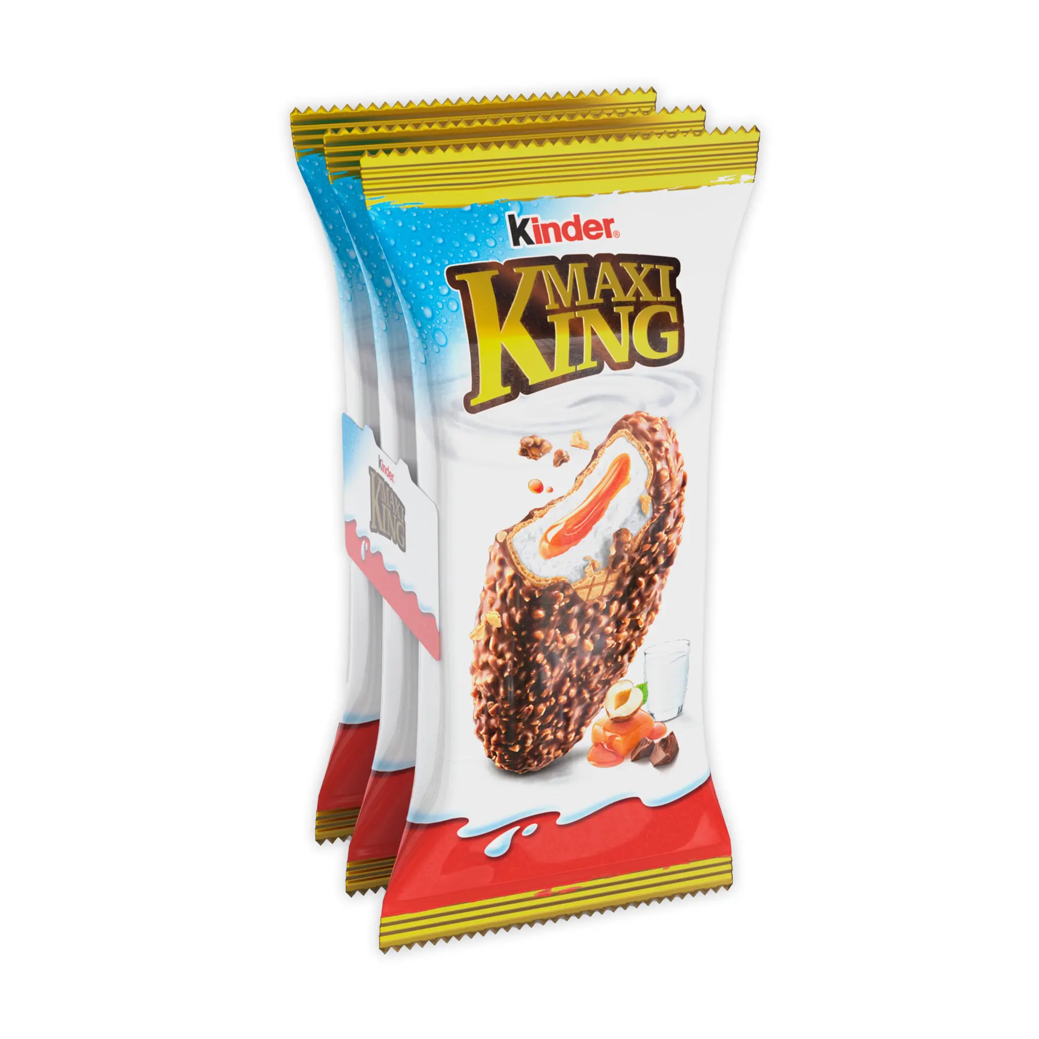 KINDER Maxi king fines gaufrettes enrobées de chocolat au lait et noisettes