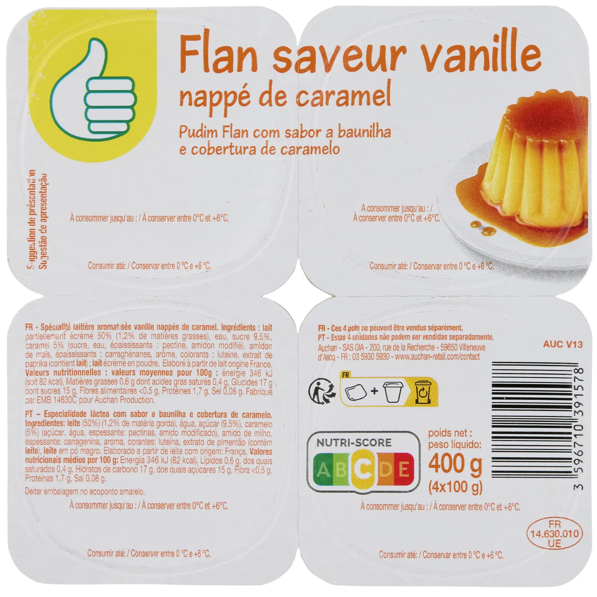 POUCE Flan nappé au caramel