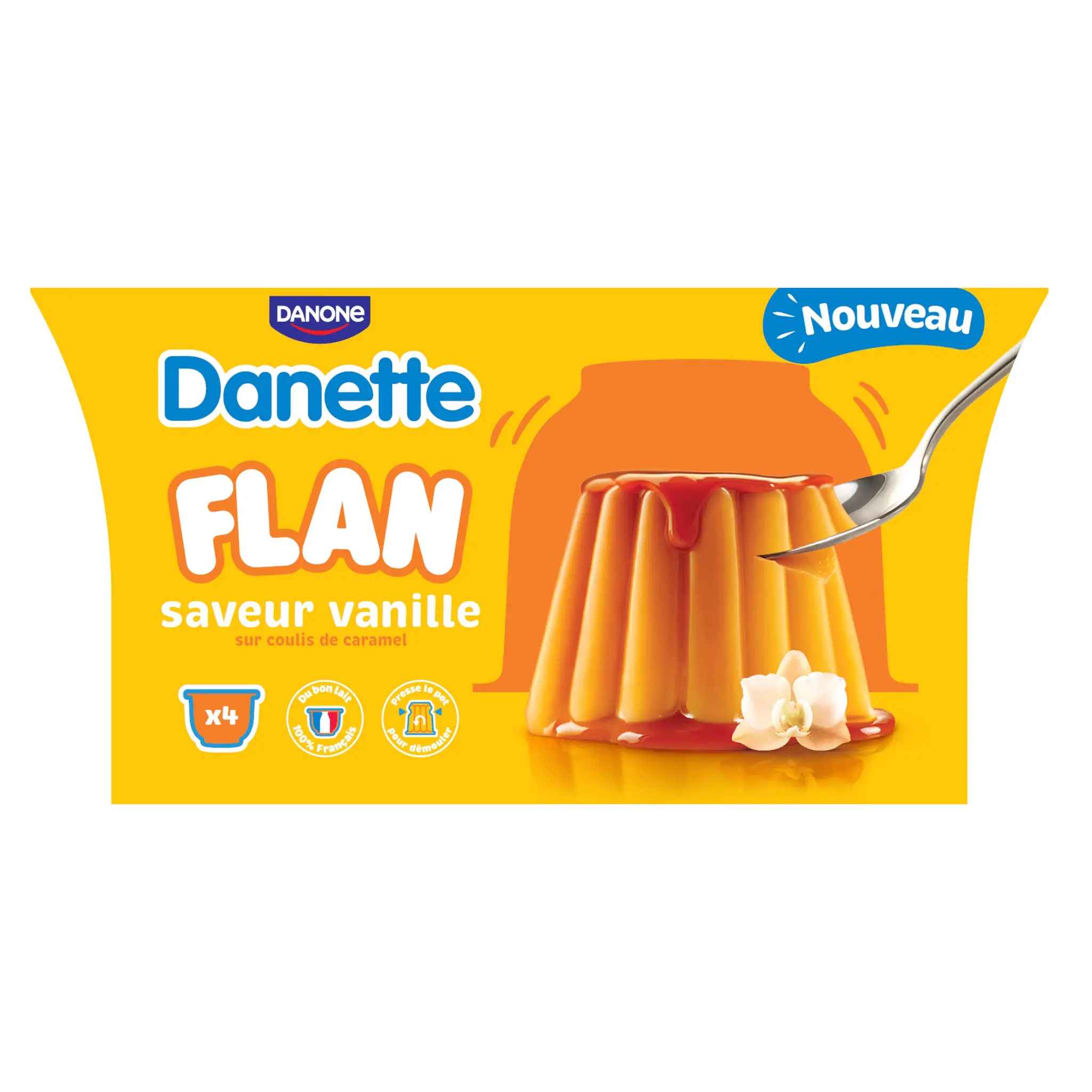 DANONE Danette Flan vanille sur coulis de caramel