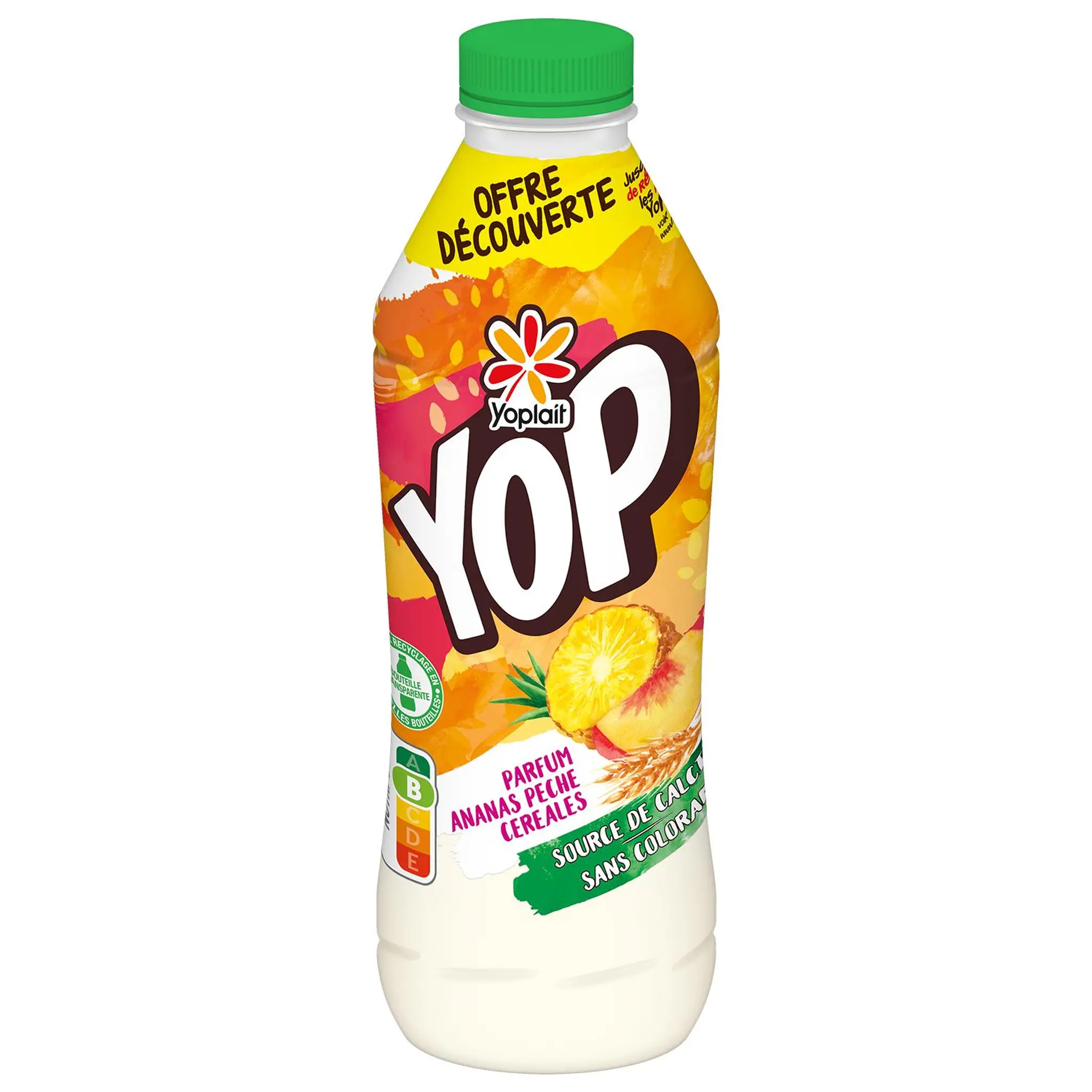 YOP Yaourt à boire ananas pêche céréales