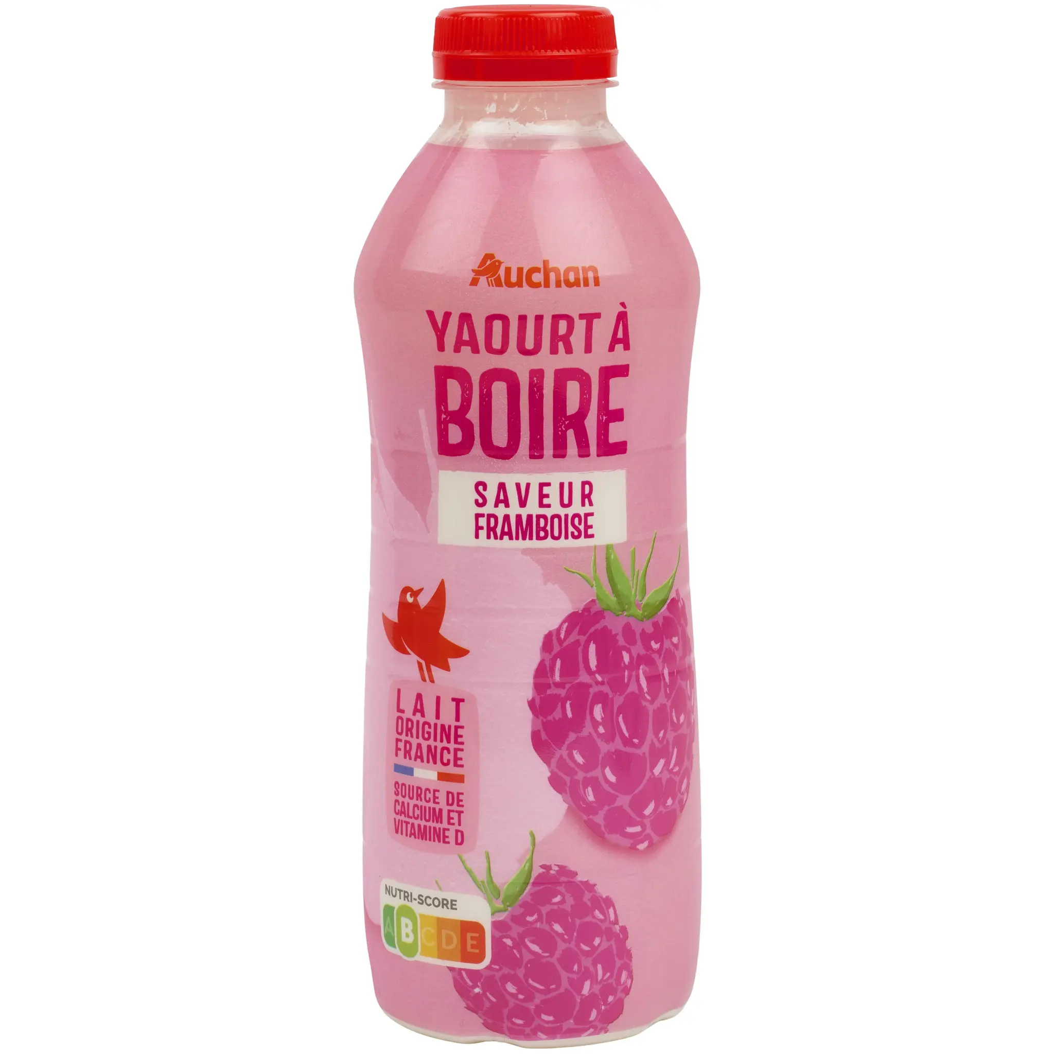 AUCHAN Yaourt à boire saveur framboise
