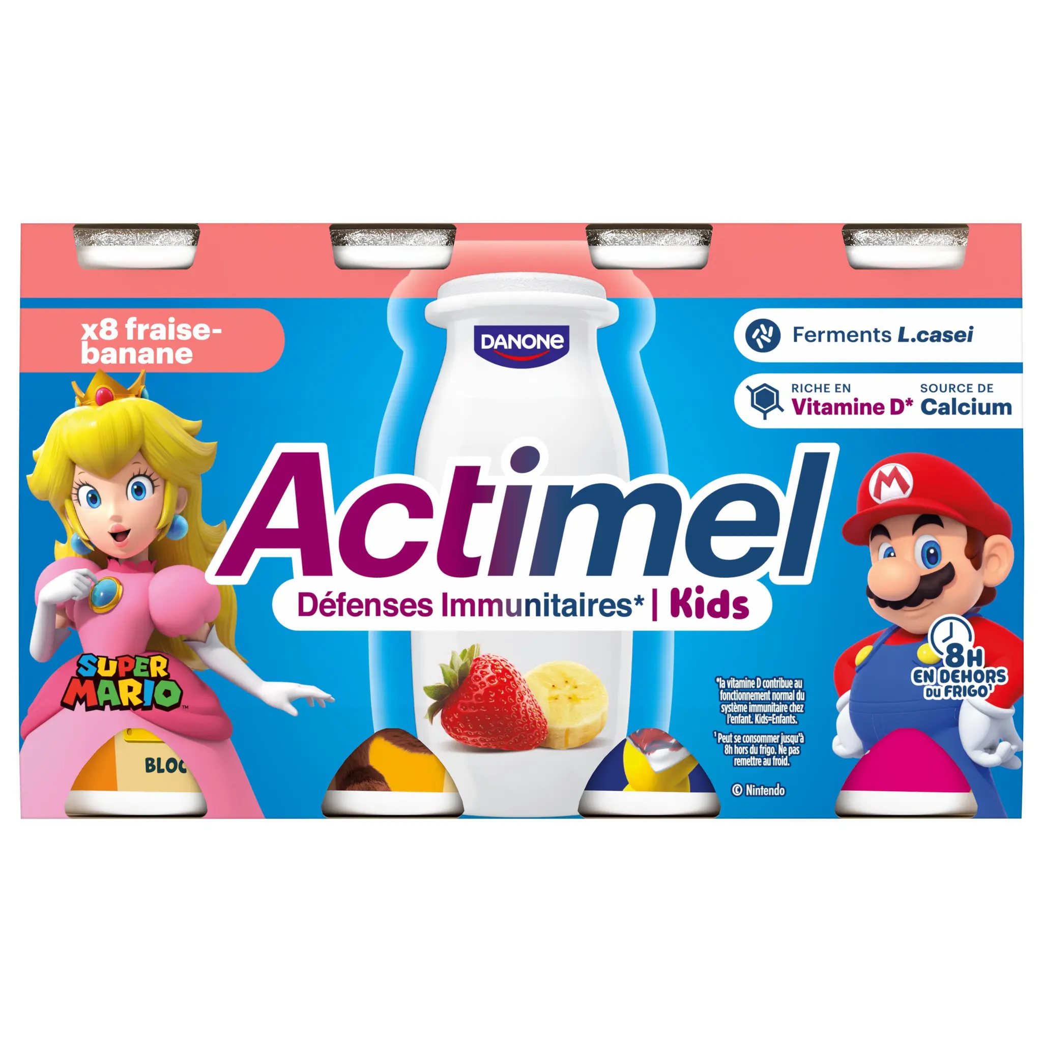 ACTIMEL Yaourt à boire aromatisé fraise banane