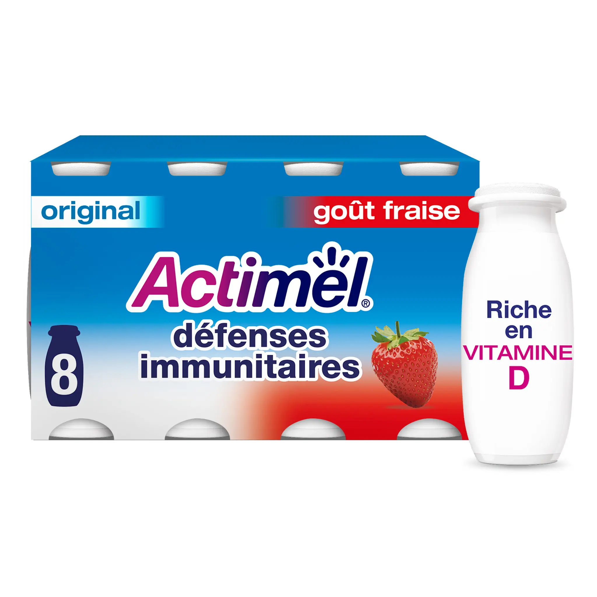 ACTIMEL Yaourt à boire aromatisé fraise