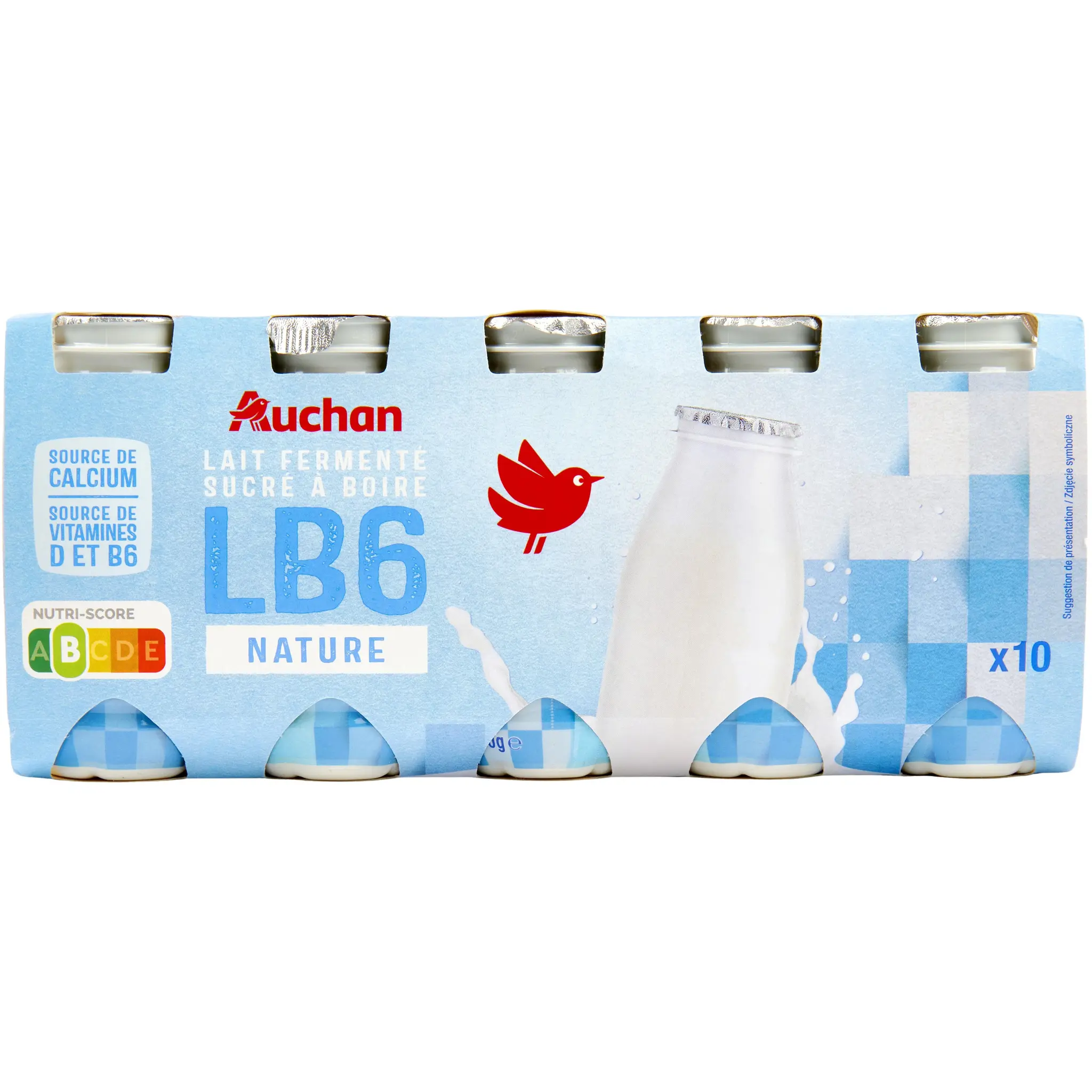 AUCHAN LB6 Yaourt nature à boire