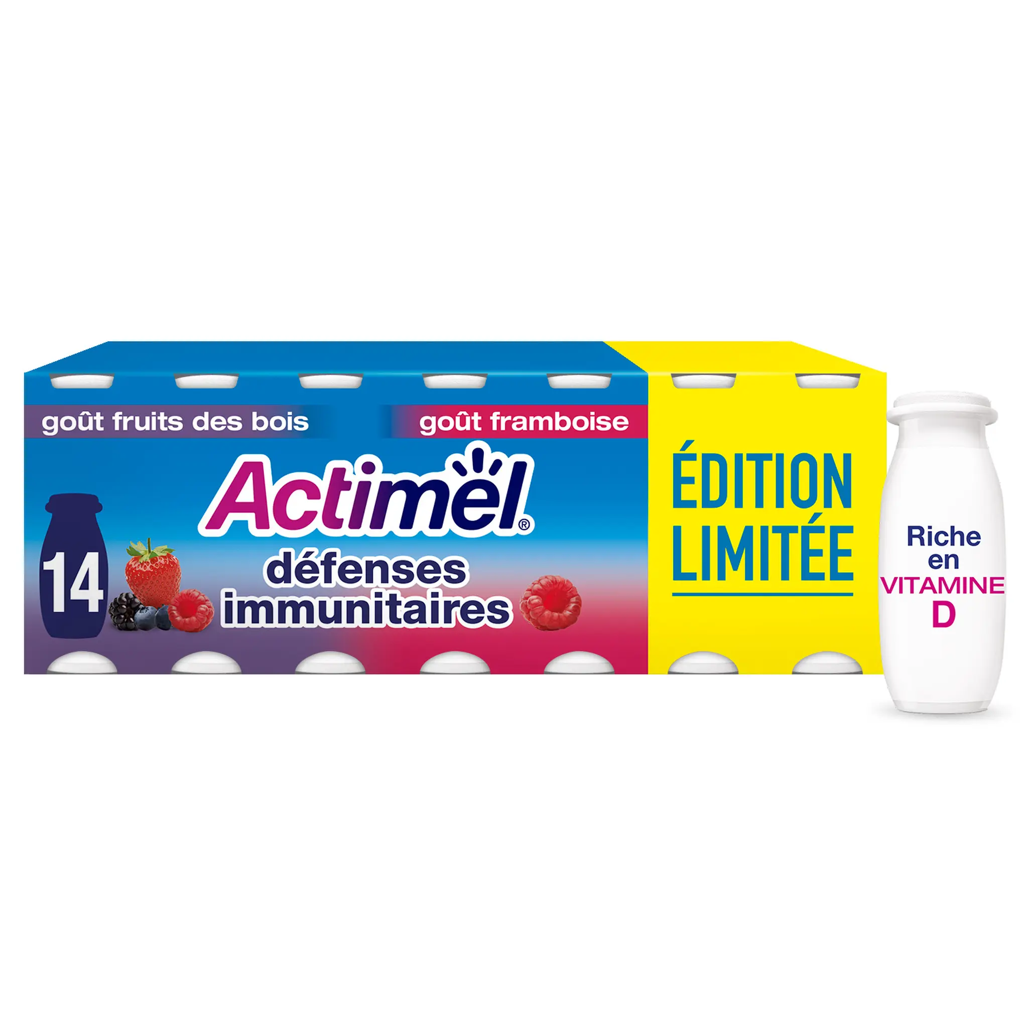 ACTIMEL Yaourt à boire aromatisé framboise fruits des bois