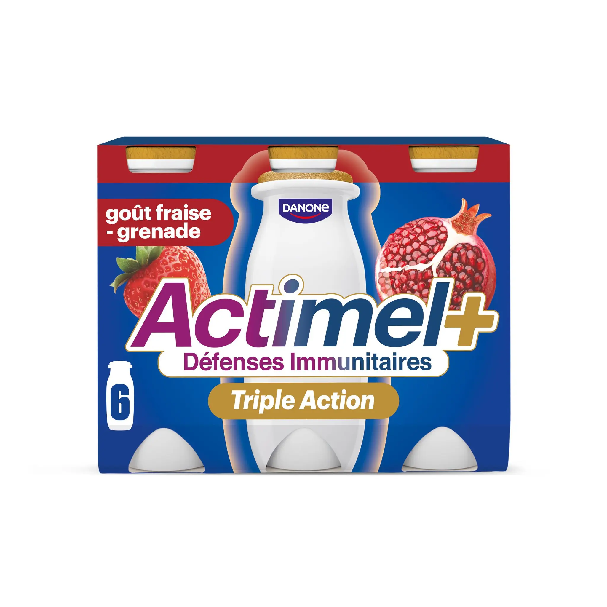 ACTIMEL Yaourt à boire aromatisé fraise grenade