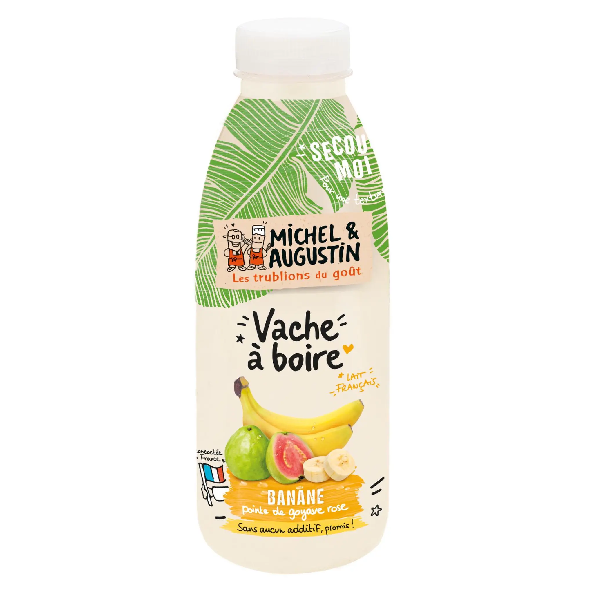 MICHEL ET AUGUSTIN Yaourt à boire sucré saveur banane goyave