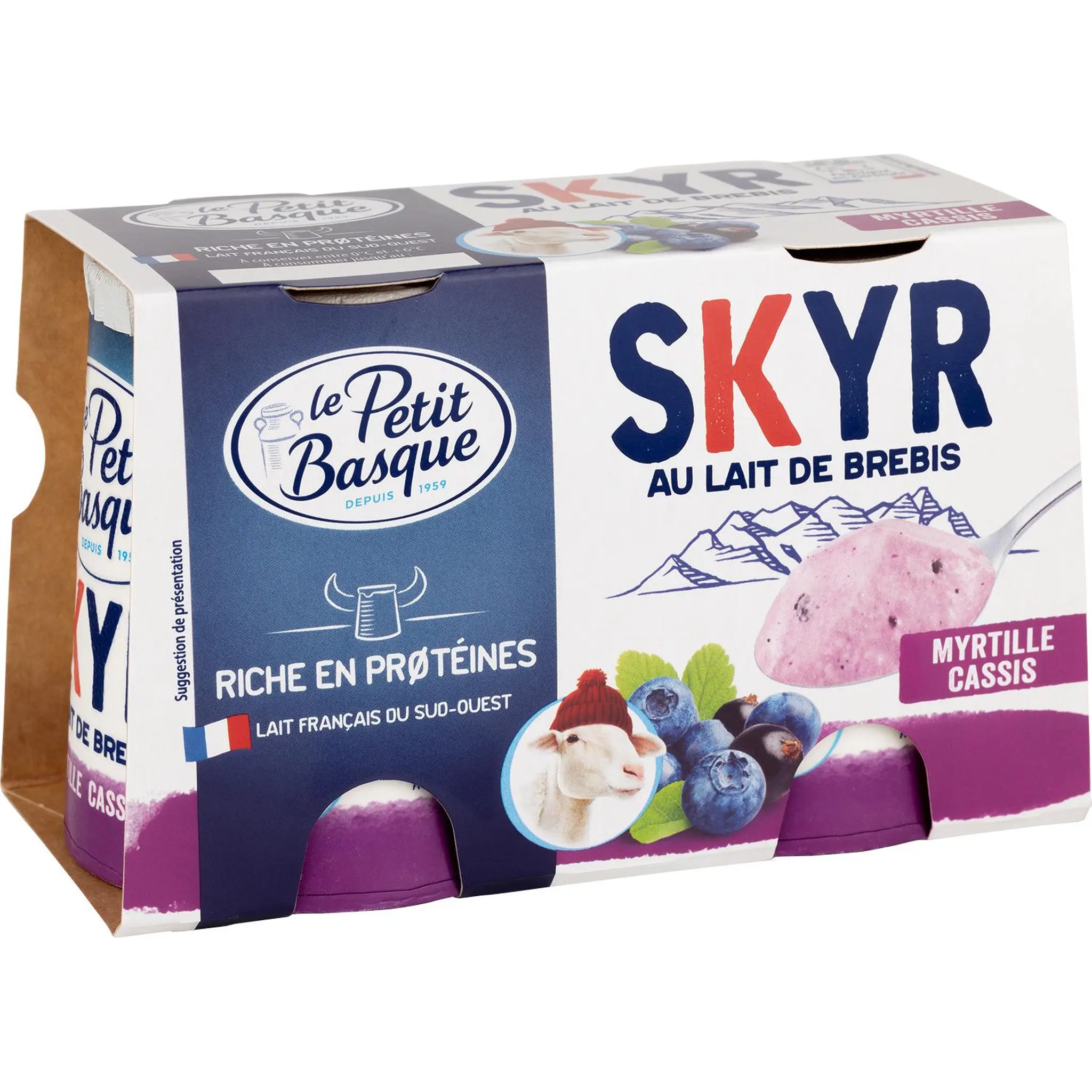LE PETIT BASQUE Skyr au lait de brebis myrtilles et cassis