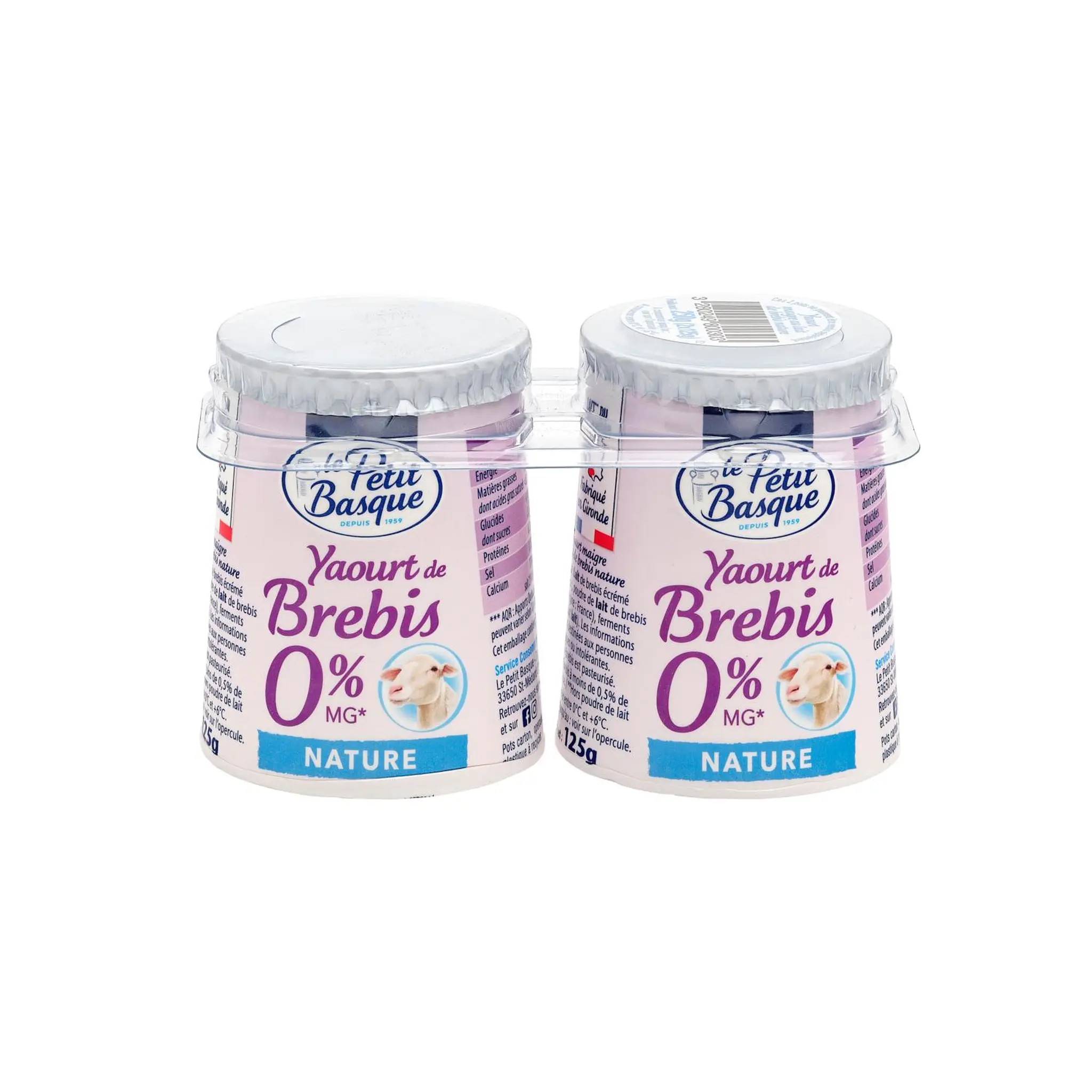 LE PETIT BASQUE Yaourt au lait de brebis nature 0% MG