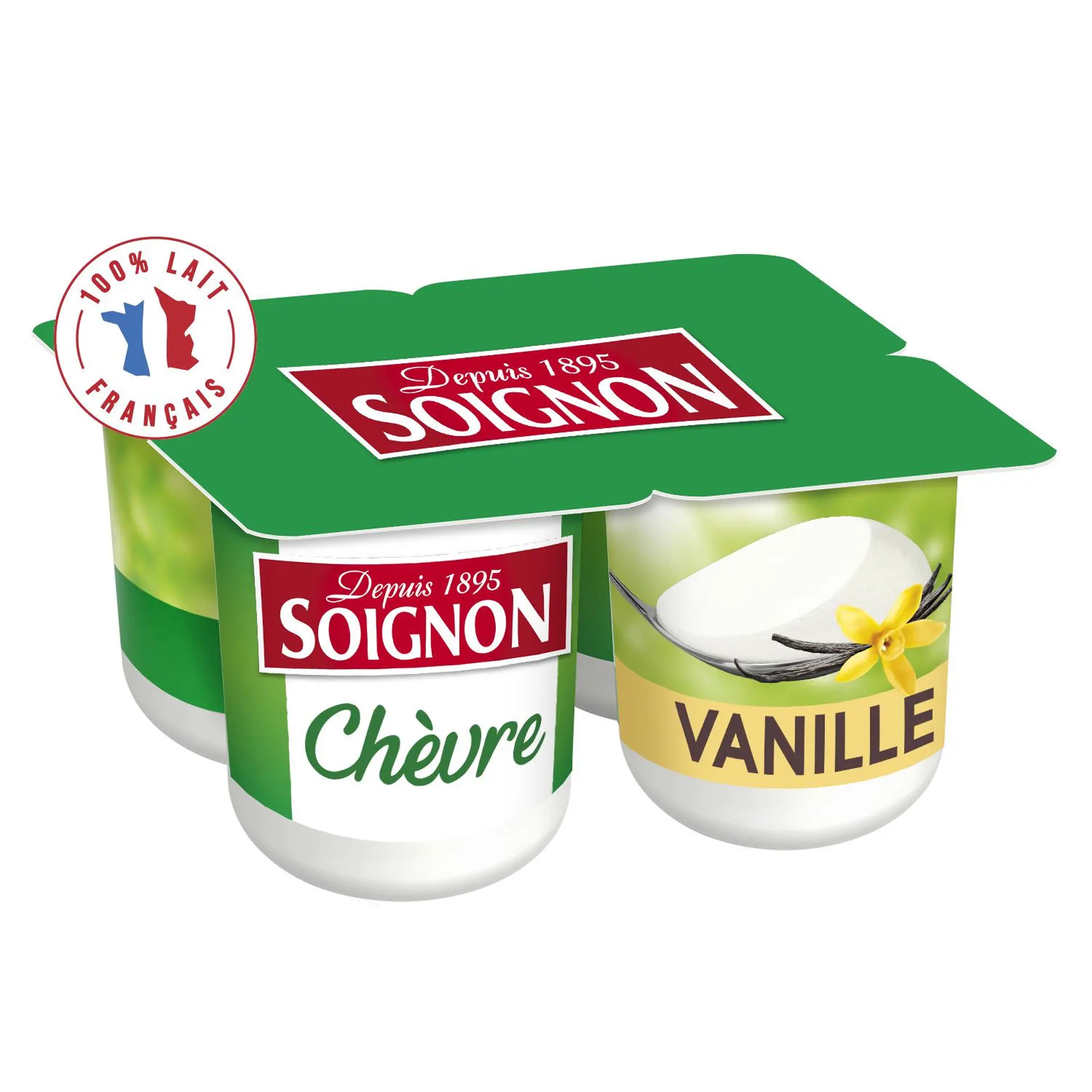 SOIGNON Yaourt aromatisé vanille au lait de chèvre