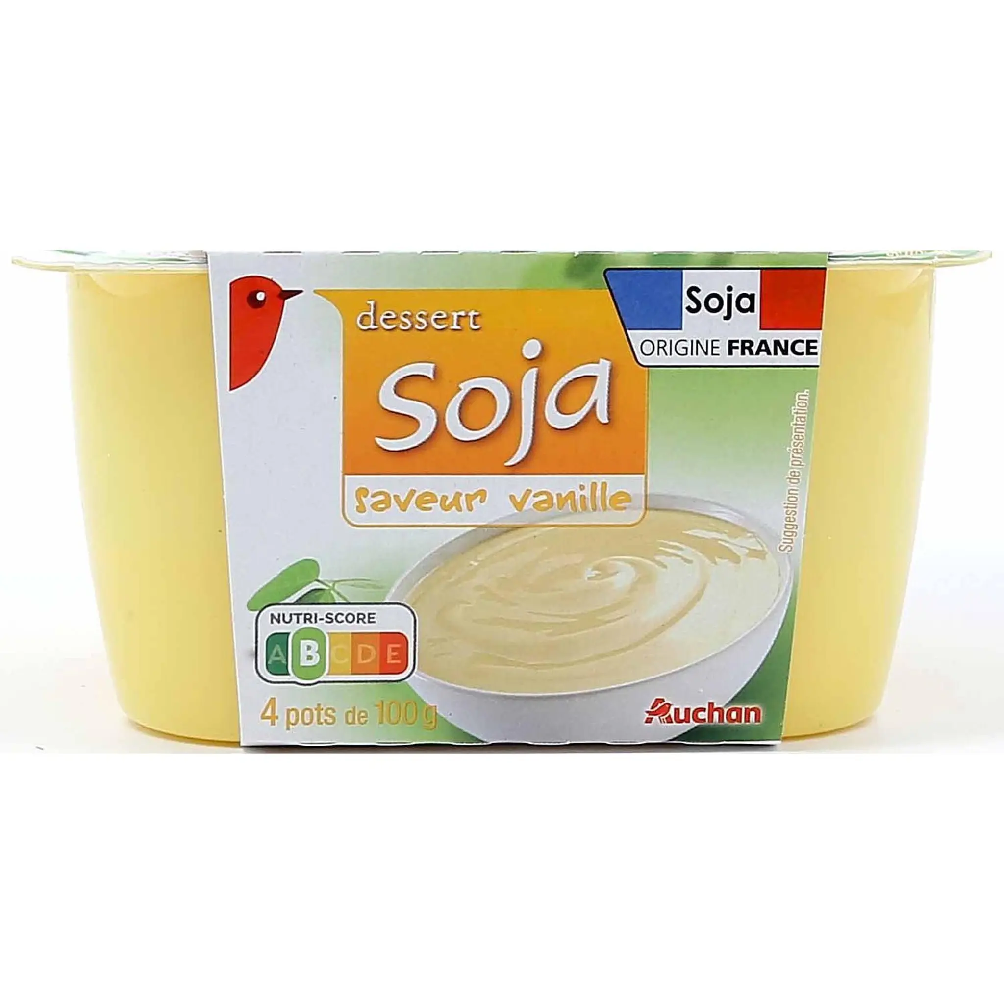 AUCHAN Dessert au soja et vanille