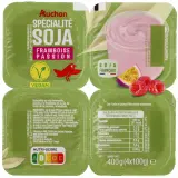 AUCHAN Dessert végétal au soja framboise et passion
