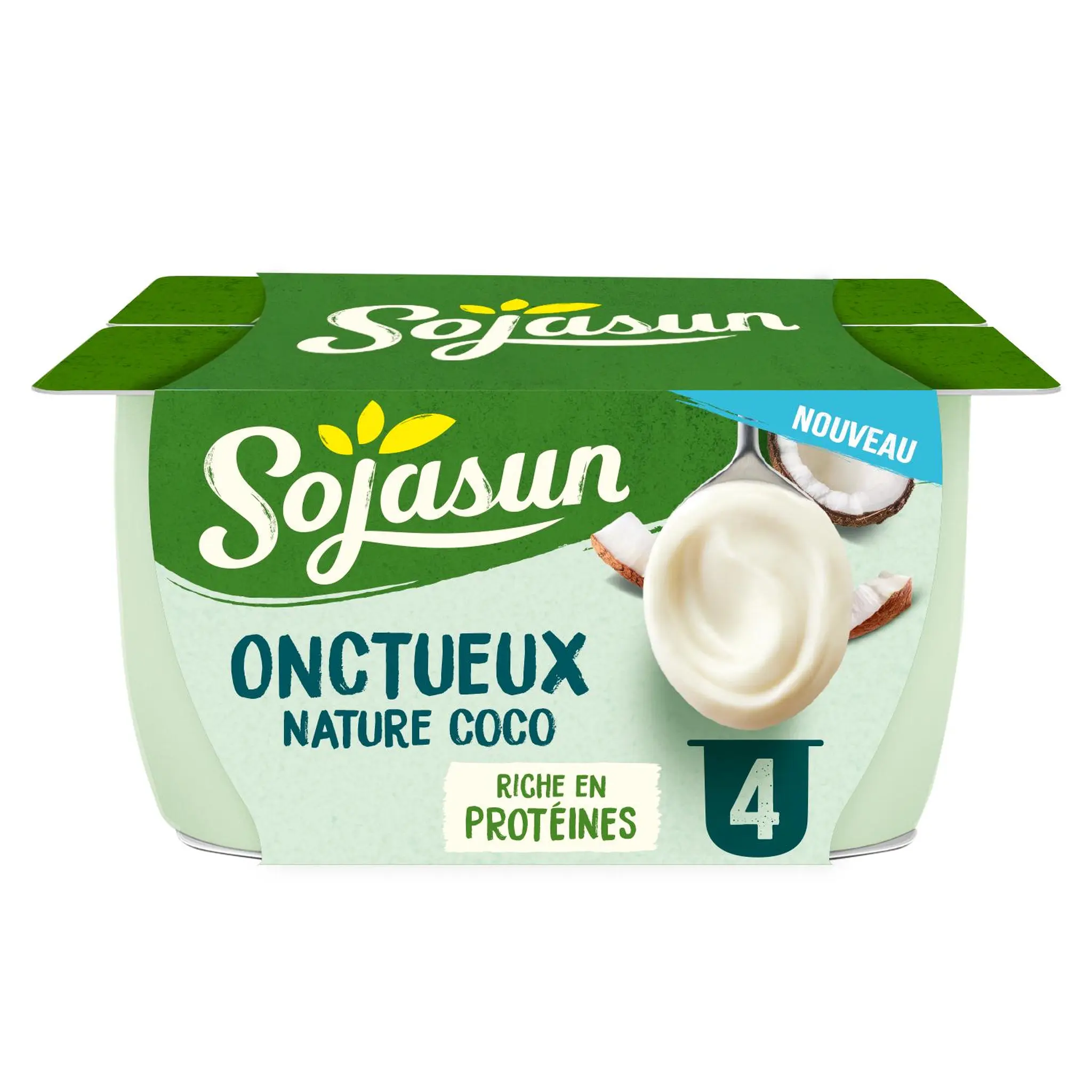 SOJASUN Yaourt soja aromatisé nature coco onctueux