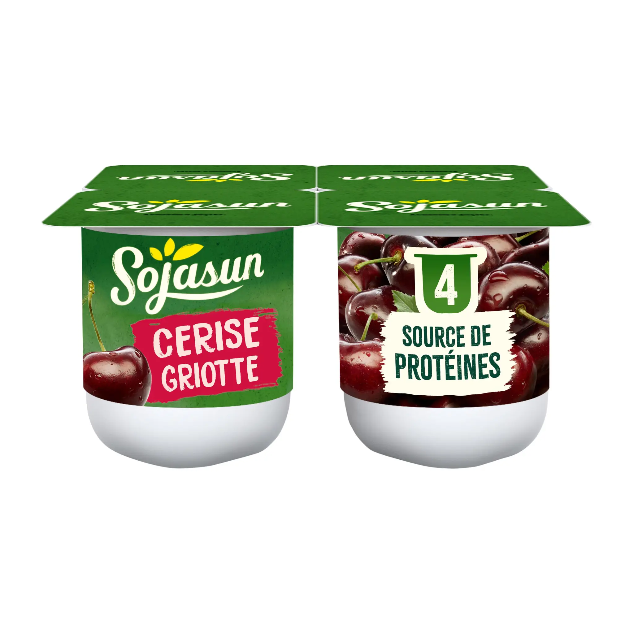 SOJASUN Dessert végétal au soja et cerise griotte
