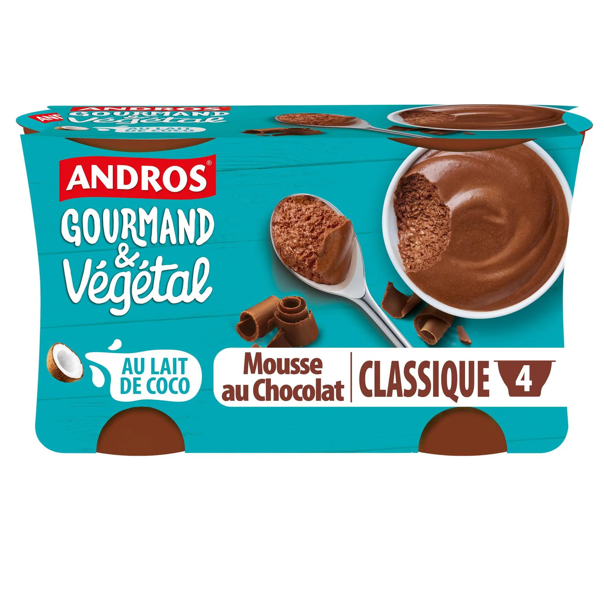 ANDROS Gourmand & Végétal Mousse au lait de coco au chocolat
