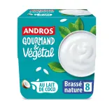 ANDROS Gourmand & Végétal Dessert brassé au lait de coco nature