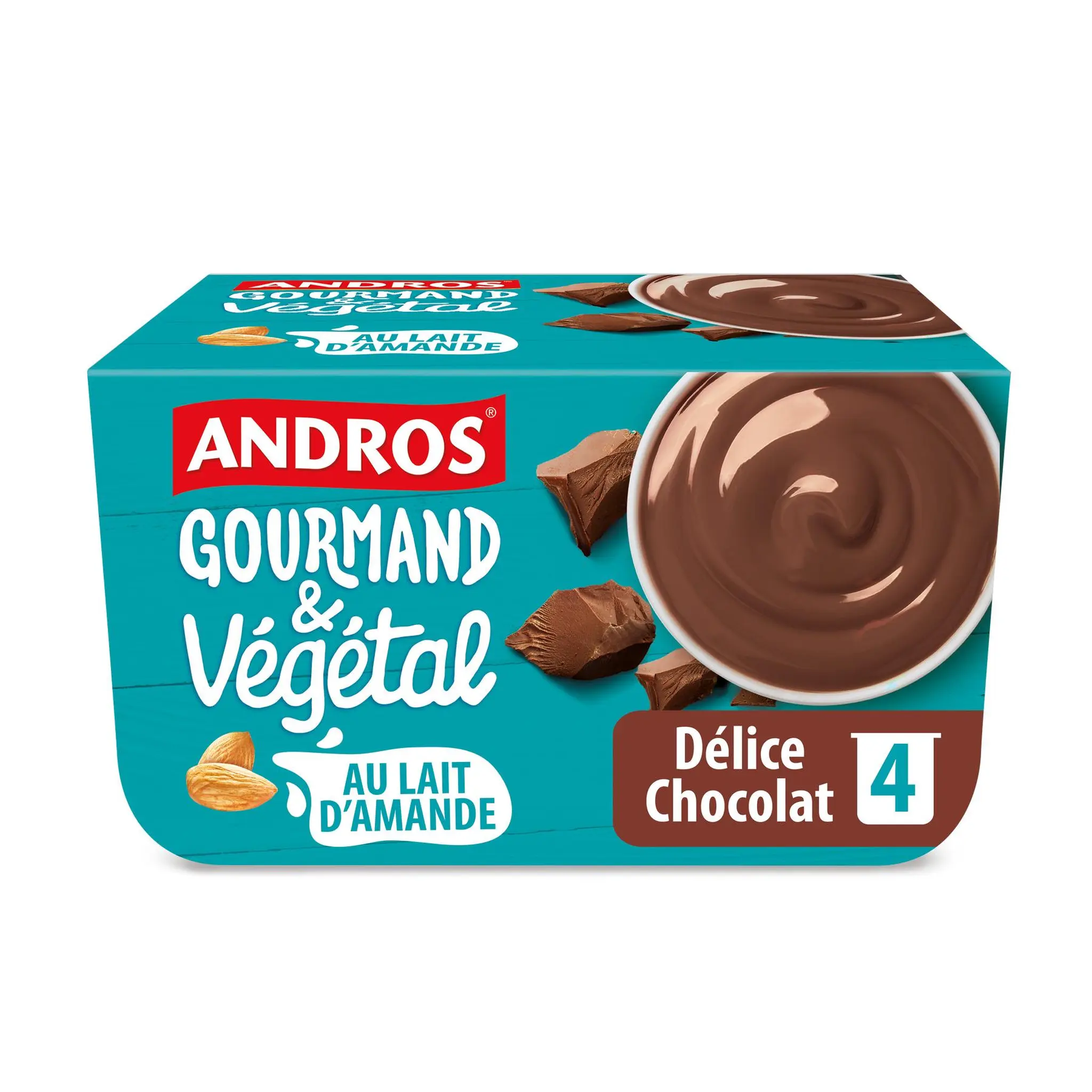 ANDROS Gourmand & Végétal Crème dessert au lait d'amandes saveur chocolat