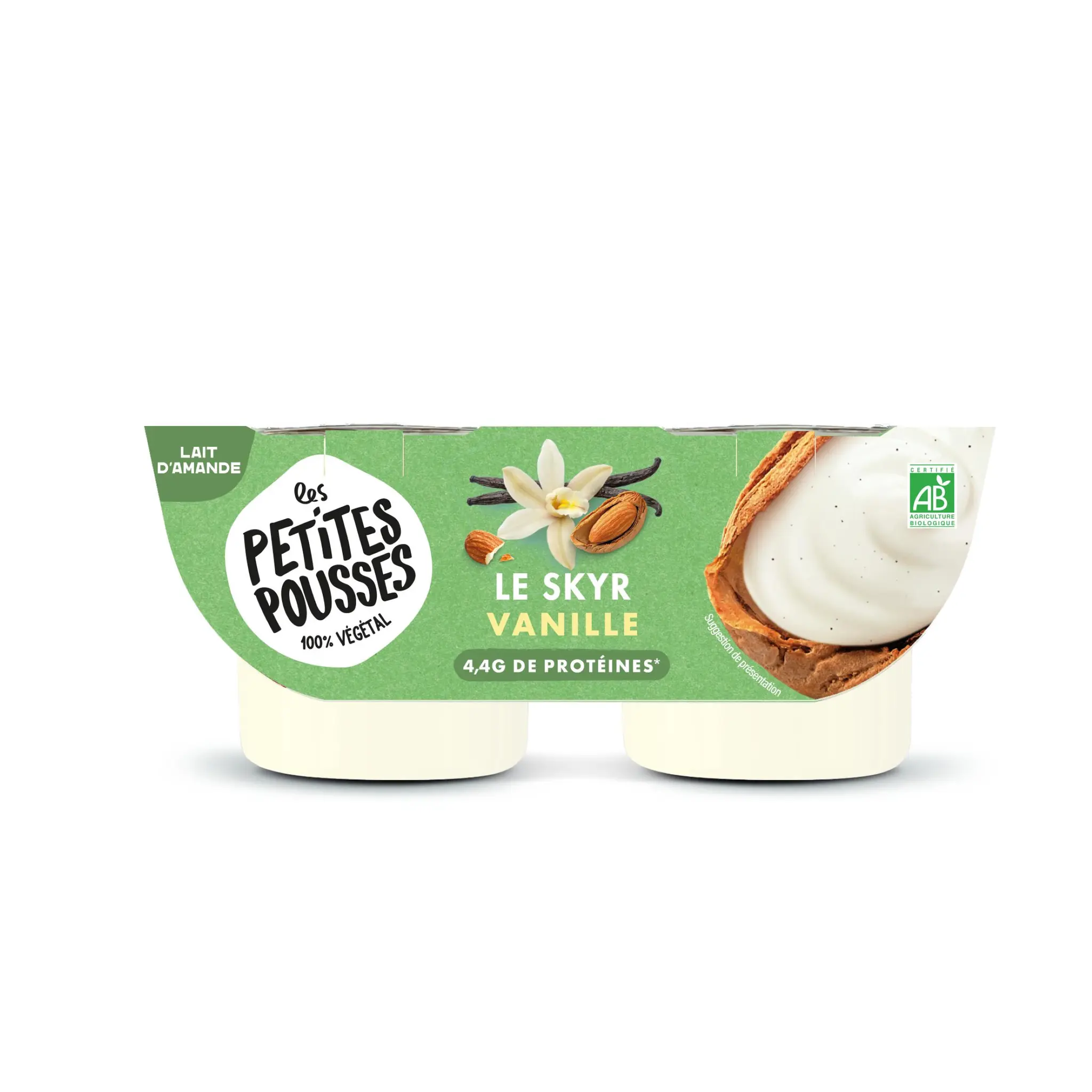 LES PETITES POUSSES Skyr végétal au lait d'amande à la vanille bio