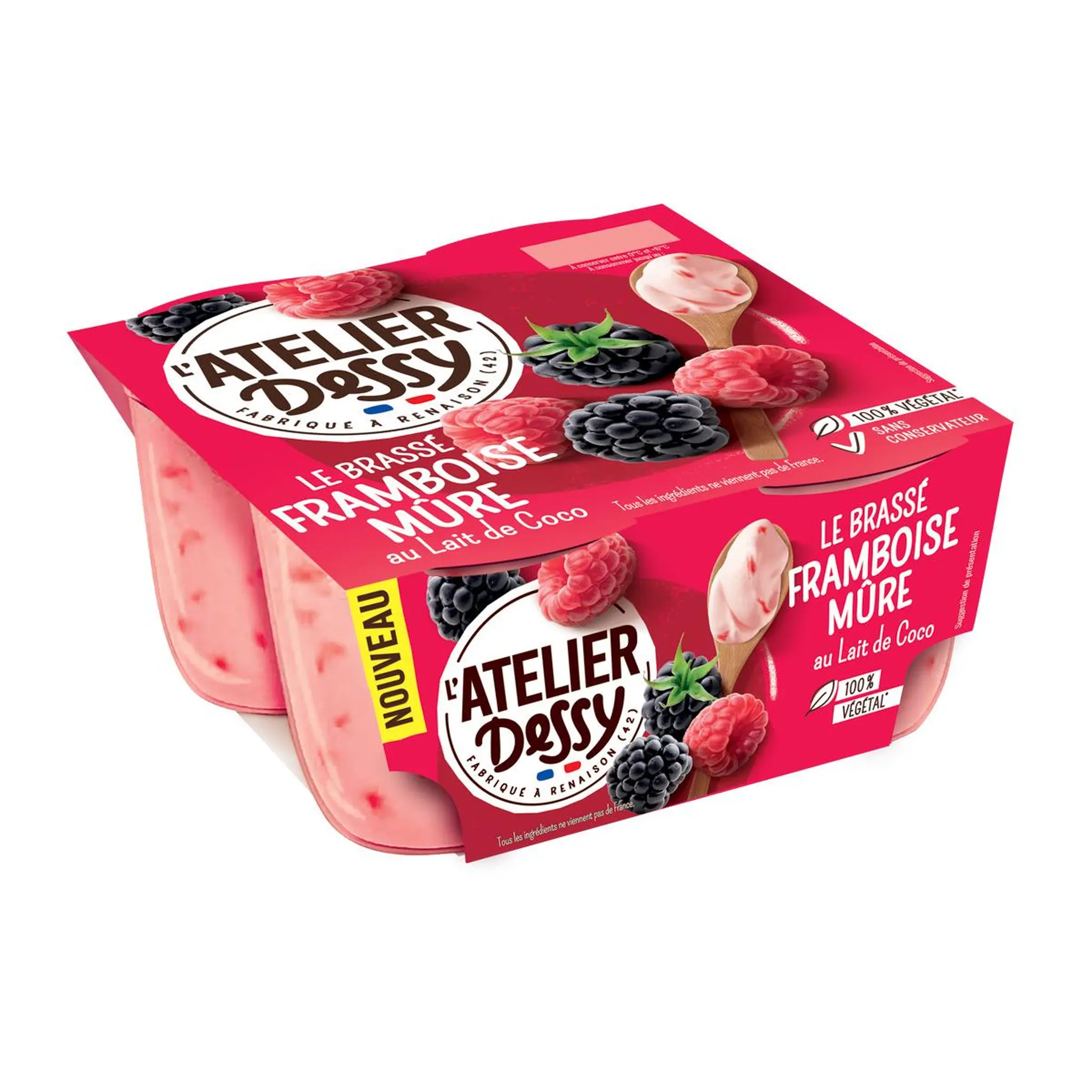 ATELIER DESSY Le brassé au lait de coco saveur framboise mûre
