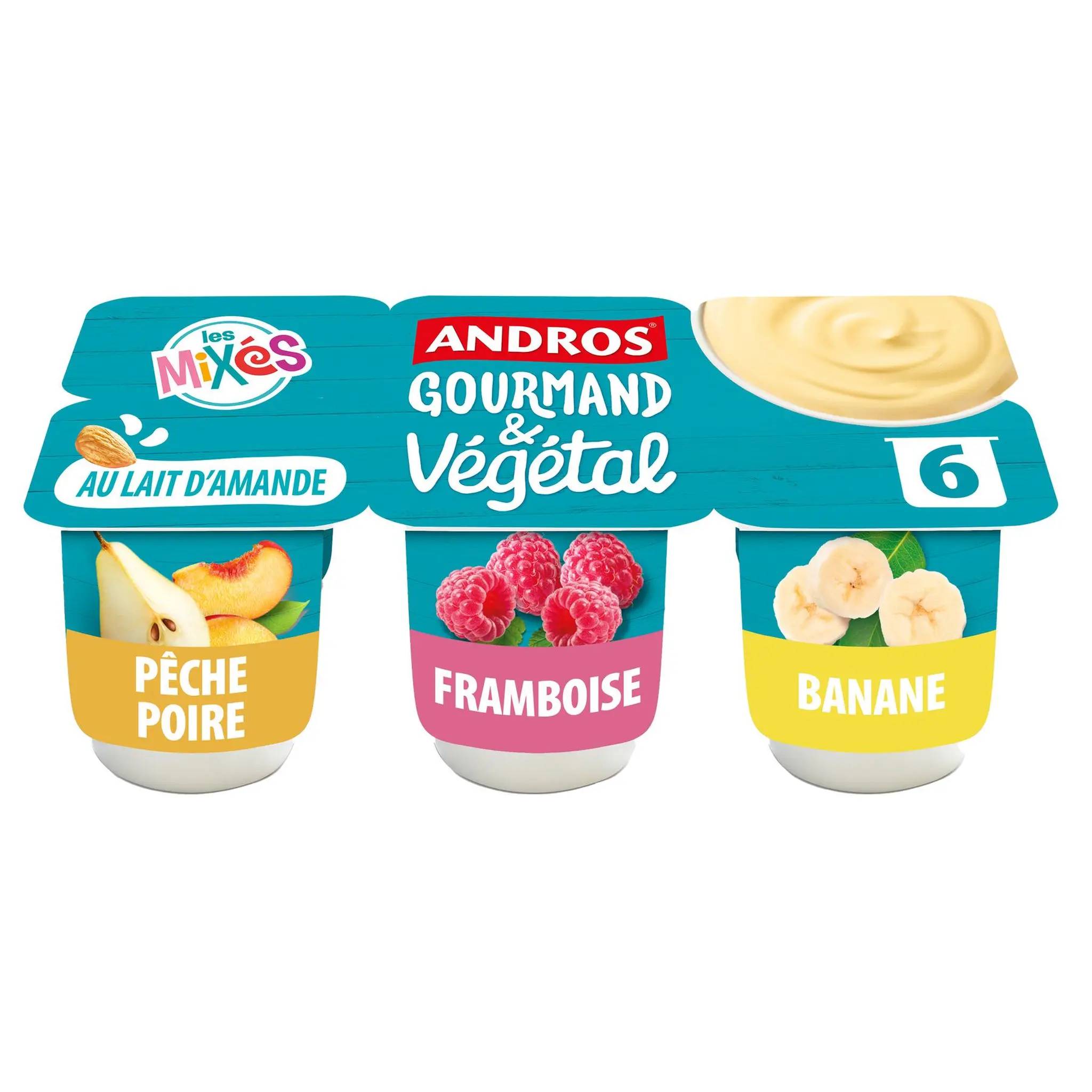 ANDROS Gourmand & Végétal Dessert brassé au lait d'amande aux fruits panaché