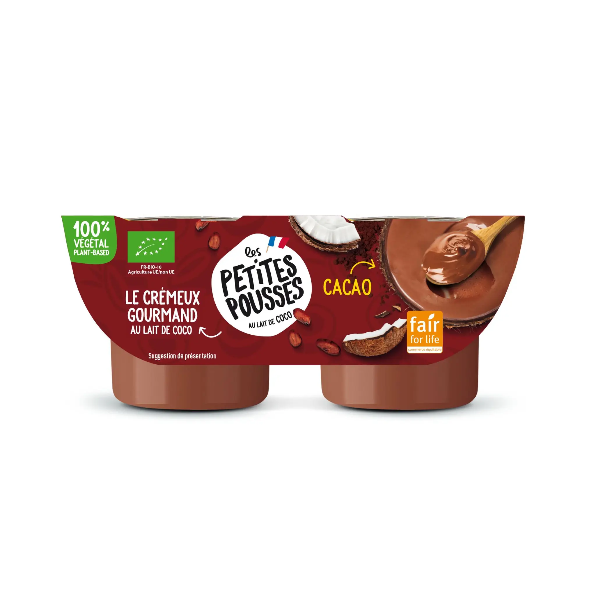 LES PETITES POUSSES Dessert végétal au lait de coco et cacao bio