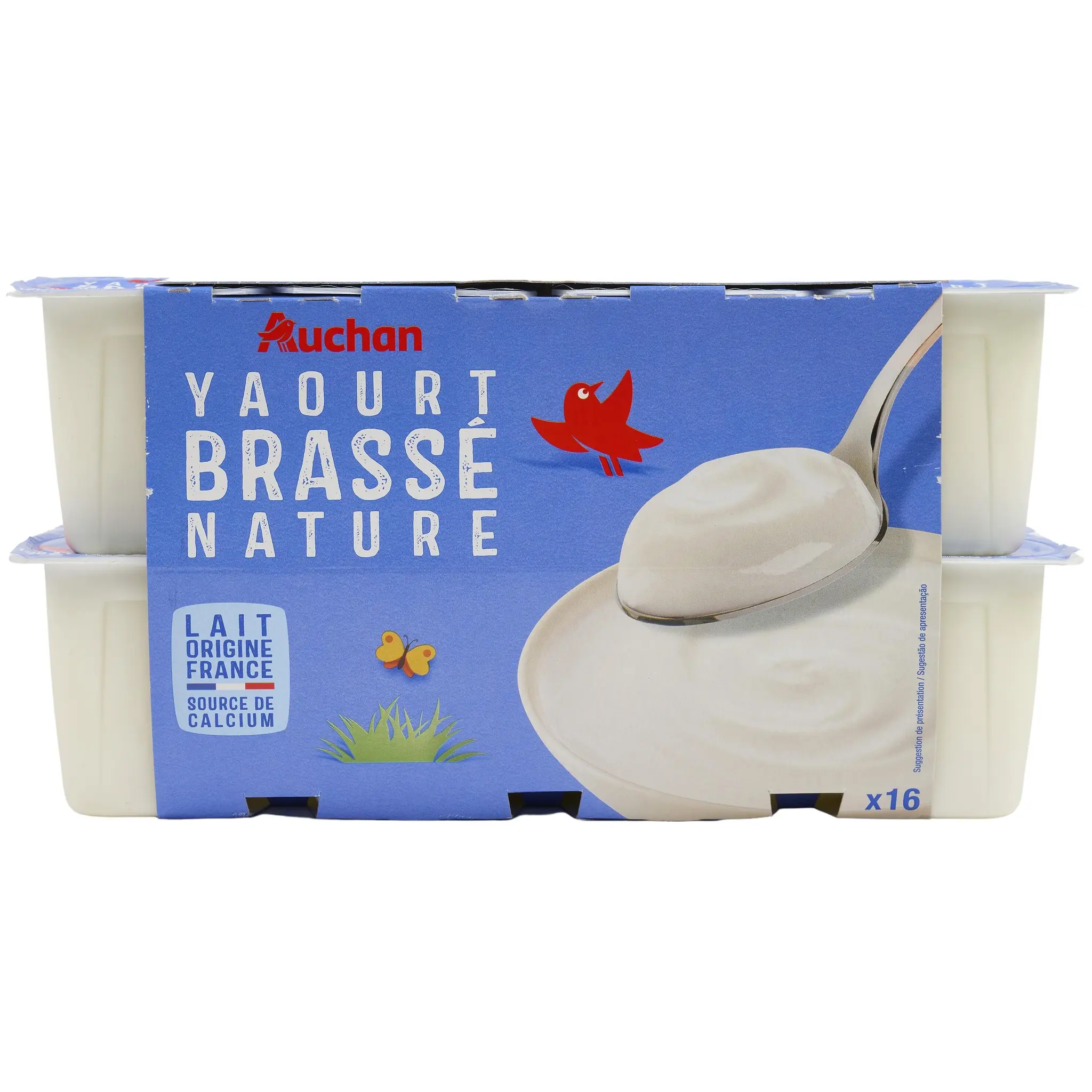 AUCHAN Yaourt brassé nature