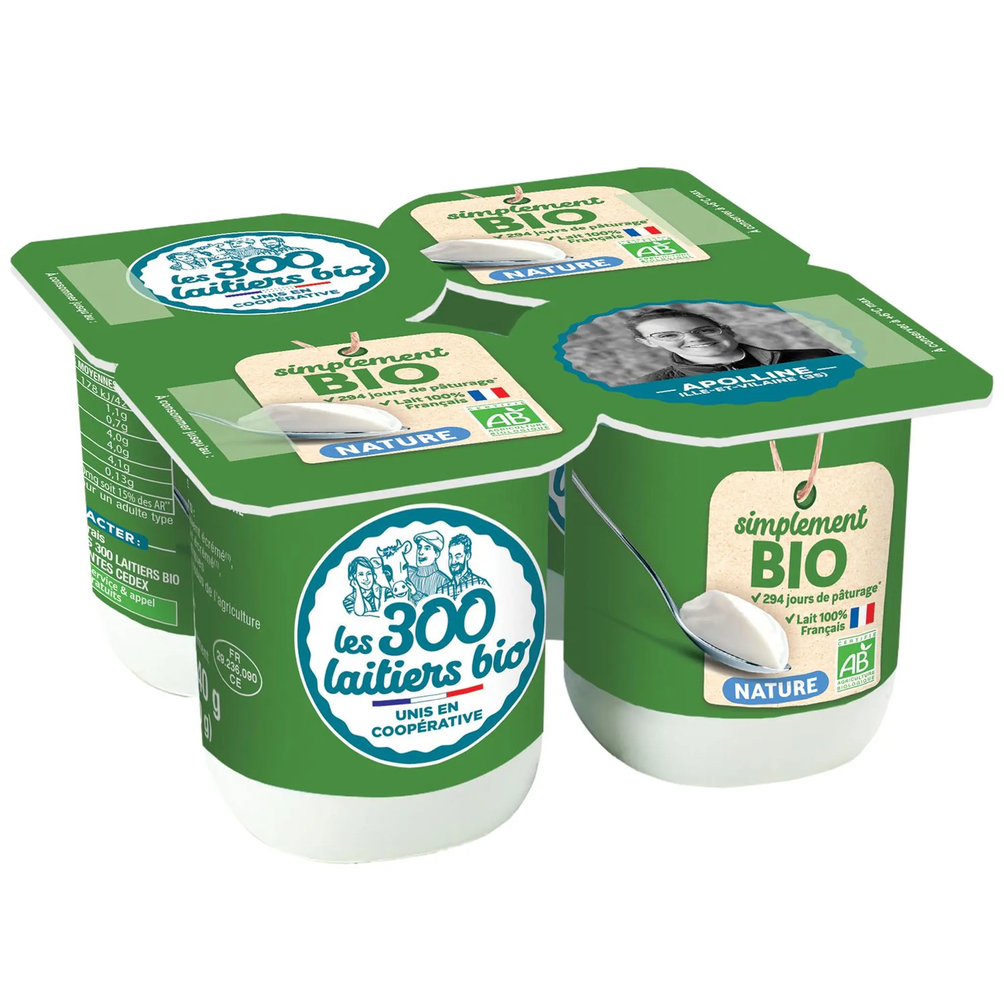 LES 300 LAITIERS BIO Yaourt nature