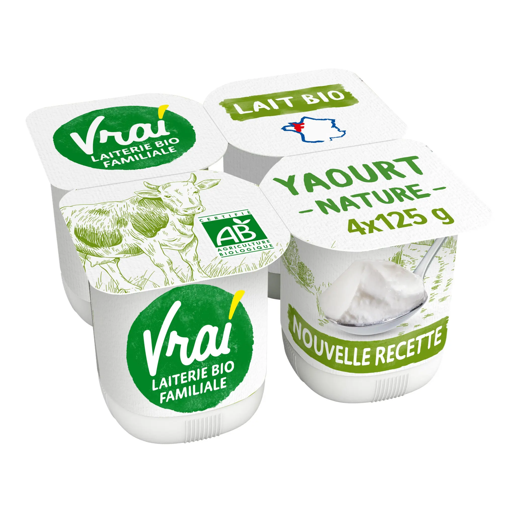 VRAI Yaourt nature au lait bio