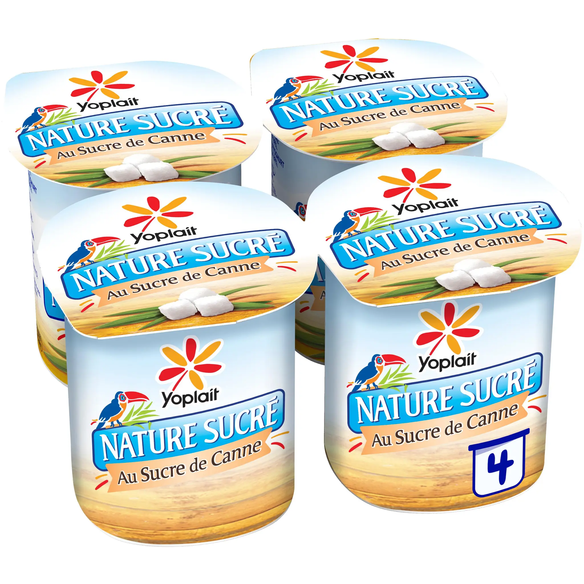 YOPLAIT Yaourt nature au sucre de canne